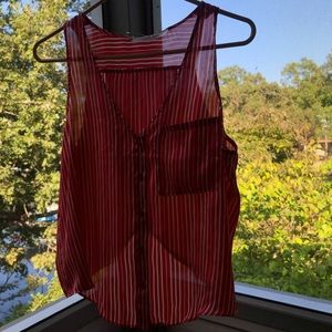 Thrifted Striped Red and White Tank Top